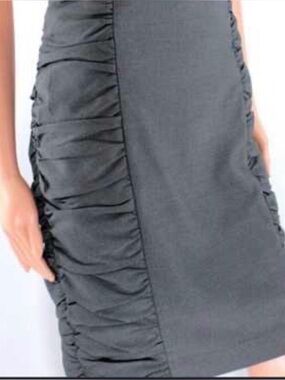 Anthropologie Cartonnier Ruched Pencil Skirt Grey Textured Career Office Size 6